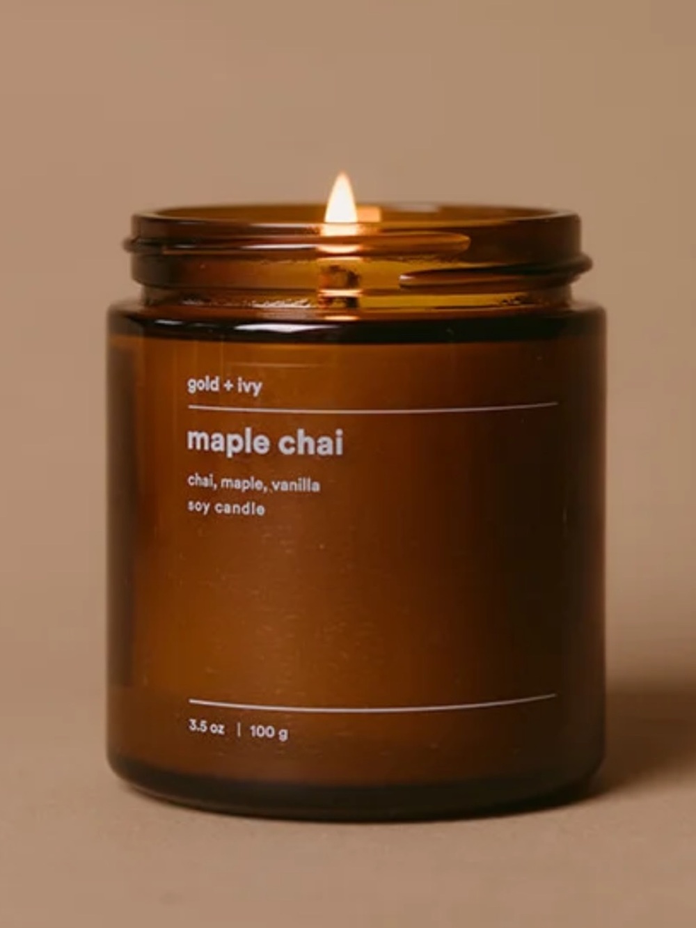 Gold + Ivy Maple Chai Scented Soy Candle